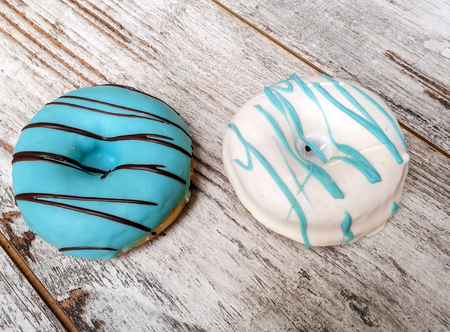 Donut surrounded by rustic backgroundの写真素材