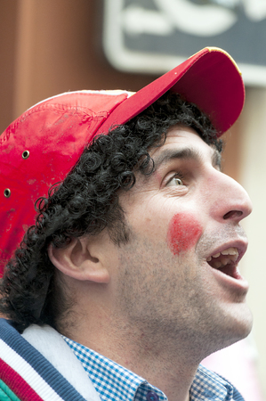 CADIZ, SPAIN - FEBRUARY 2014. People in disguise singing in the carnivals of Cadizのeditorial素材