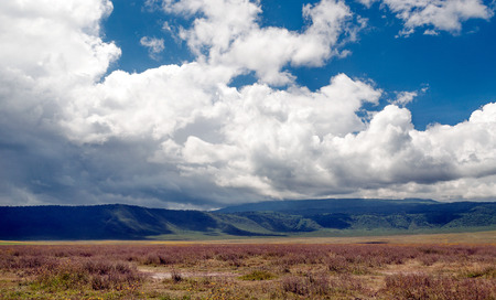 Mountains in Tanzania in the Ngorogoro Valleyの写真素材