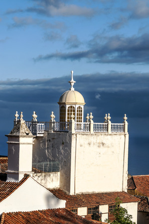 Village of La Orotava on the island of Tenerife with the sea in the backgroundの写真素材