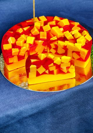 Flavored cake of different colorsの写真素材