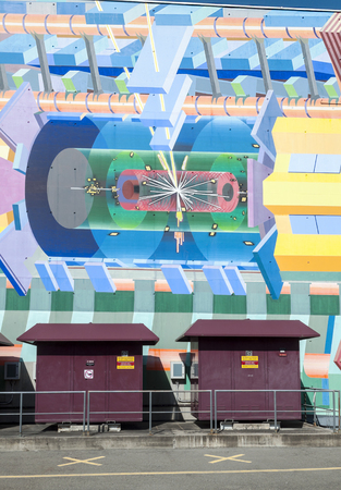 GENEVA, SWITZERLAND-SEPTEMBER 2014. Components of the CERN particle accelerator located underground.のeditorial素材