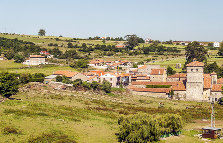 Rural village called Ubiarco in Spain in a sunny day.の写真素材