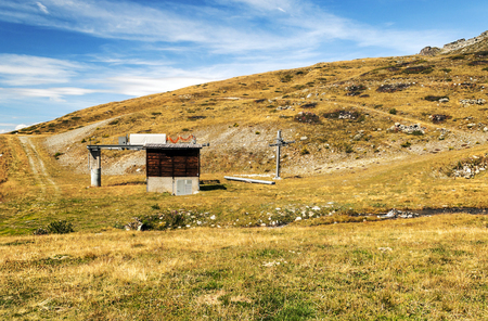 Mountains of the Swiss Alps in the Saint Luc valley on a sunny day.の販売画像