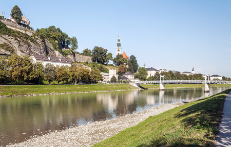 Salzburg, Austria-September 2015. Salzburg is the fourth most populous city in Austria, capital of the federal state (Bundesland) of Salzburg and the homonymous region, one of the nine in which this country is divided. Its name comes from the boats that tのeditorial素材
