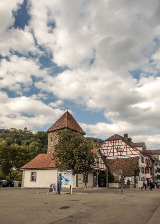 Stein am Rhein, Schaffhausen, Switzerland-September 2015. Stein am Rhein is a commune and historical Swiss city of the canton of Schaffhausen, located in the eastern exclave of the canton, on the extreme western shore of Lake Constance. It limits the nortのeditorial素材