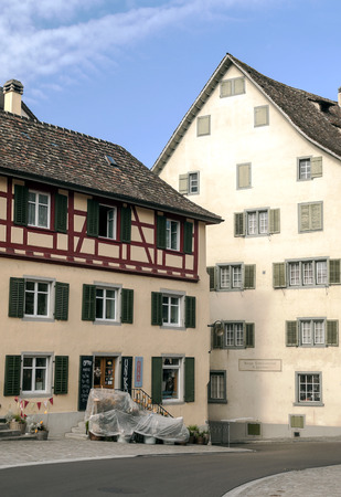 Stein am Rhein, Schaffhausen, Switzerland-September 2015. Stein am Rhein is a commune and historical Swiss city of the canton of Schaffhausen, located in the eastern exclave of the canton, on the extreme western shore of Lake Constance. It limits the nortのeditorial素材