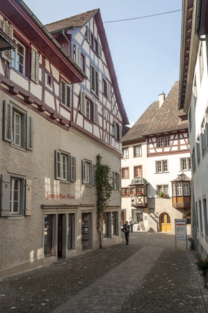 Stein am Rhein, Schaffhausen, Switzerland-September 2015. Stein am Rhein is a commune and historical Swiss city of the canton of Schaffhausen, located in the eastern exclave of the canton, on the extreme western shore of Lake Constance. It limits the nortのeditorial素材