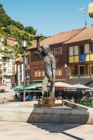 Llanes, Asturias, Spain-Octuber 2015. Llanes is a municipality in the north of Spain and famous for its rugged coastline, which is framed by the limestone crests of the Sierra del Cuera. This port town houses El TorreÃ³n, a medieval tower with battlementsのeditorial素材