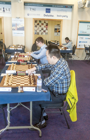 GIBRALTAR, UNITED KINGDOM-JANUARY 2016. Gibraltar international chess Open. It is the most important open chess in the world where the best players in the world participate.のeditorial素材