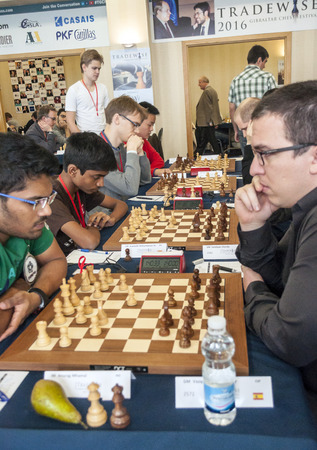 GIBRALTAR, UNITED KINGDOM-JANUARY 2016. Gibraltar international chess Open. It is the most important...