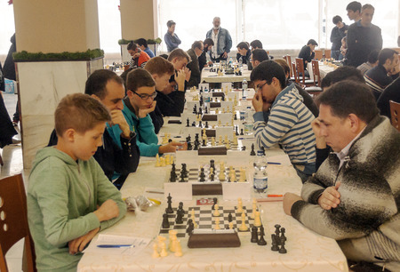 GIBRALTAR, UNITED KINGDOM-JANUARY 2016. Gibraltar international chess Open. It is the most important open chess in the world where the best players in the world participate.のeditorial素材