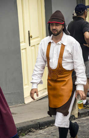 La Orotava, Tenerife, Spain-June 2016. The Pilgrimage of San Isidro Labrador, in La Orotava. The festival is declared of National Tourist Interest and is celebrated after Corpus Christi. The pilgrimage, originated in the seventeenth century, runs through のeditorial素材