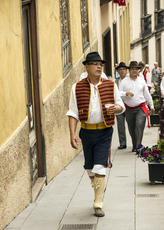 La Orotava, Tenerife, Spain-June 2016. The Pilgrimage of San Isidro Labrador, in La Orotava. The festival is declared of National Tourist Interest and is celebrated after Corpus Christi. The pilgrimage, originated in the seventeenth century, runs through のeditorial素材