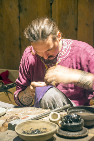 Nusjford, Norway-September 2016. Nusfjord is a tranquil fishing village in the Lofoten archipelago in northern Norway. Fifty years ago, business was blooming when the codfish would come for spawning. Today, Nusfjord is more of a museum than a village, witのeditorial素材