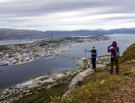 Bodo, Nordland, Norway-September 2016. Bodo harbor on a cloudy day. BodÃ¸ is a municipality and a city of Norway, capital of the province of Nordland and the second most populated town in the Nord-Norge region, with 50 185 inhabitants in its municipality のeditorial素材