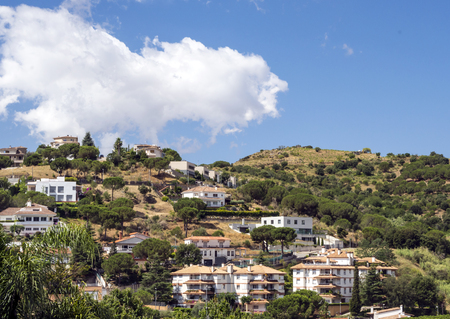 Village of Alella. Alella is a municipality of Catalonia. Belonging to the province of Barcelona, in the Maresme region. The town is located in a mountainous area, about 2 kilometers from the sea and about 18 kilometers from Barcelona.の写真素材