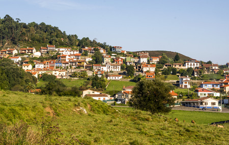 Rural town in the north of Spain in a sunny day