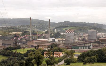 Industry of the north of Spain in a cloudy dayの写真素材