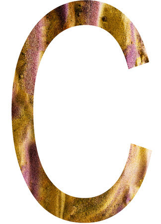 Letter of alphabet surrounded by white background.の写真素材