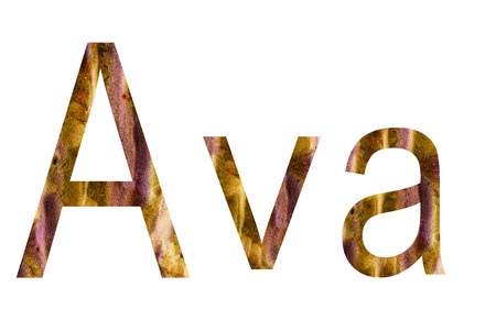 Name Ava in english surrounded by white backgroundの写真素材