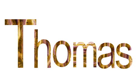 Name Thomas in english surrounded by white backgroundの写真素材