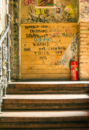 Budapest, Hungary-June 2019. Famous ancient bar of Budapest. ItÂ´s atraction for tourist.のeditorial素材