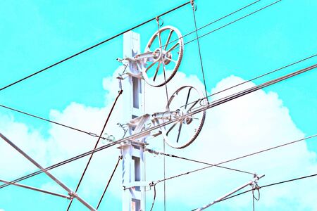 Wheel in the sky on wires,
