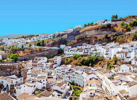 Setenil de las Bodegas village in the south of Spain in a sunny day.の写真素材