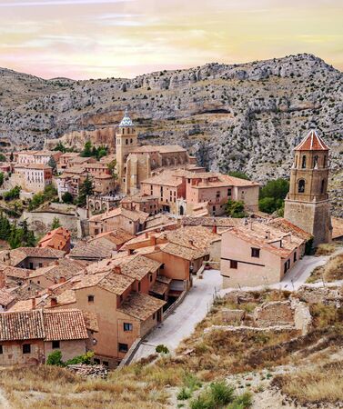 Village of Albarracin in the north of Spain in a sunny dayの写真素材