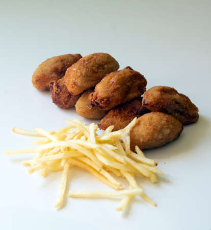 Croquettes surrounded by white background