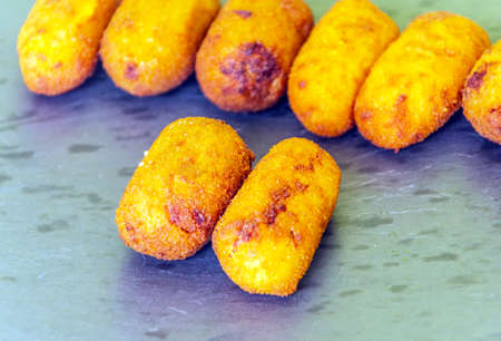 Croquettes surrounded by white background