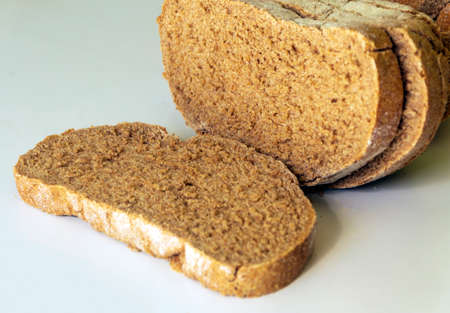 Rye bread surrounded by white background