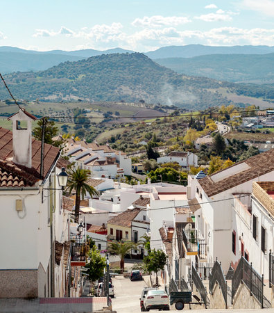Street in the town of Pampaneira in Granadaのeditorial素材