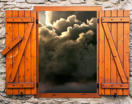 Skies at sunset in the jungle of Kenya with cloudsの写真素材