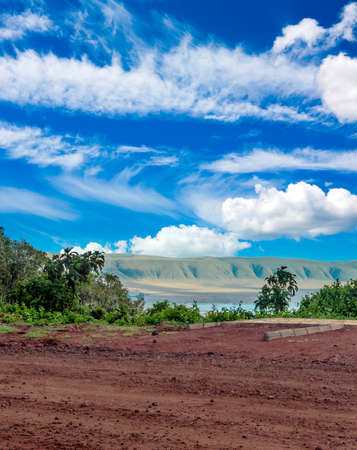 Ngorogoro valley in Tanzania in a cloudy dayの写真素材