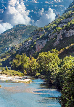 French agriculture in the valley in a suuny dayの写真素材