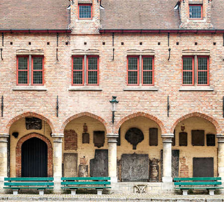 Facades of houses in Bruges, Belgium.の写真素材
