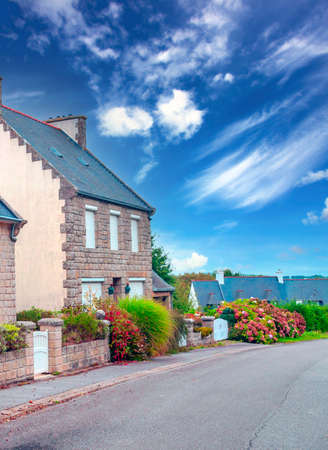 Rural village in the north of France in a sunny dayの写真素材