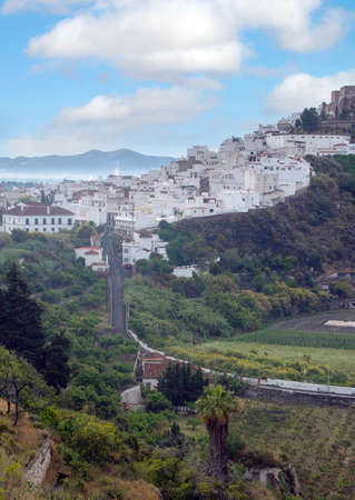 SalobreÃ±a town in Granada in the south of Spain. You can see the white houses in a spring day.の写真素材