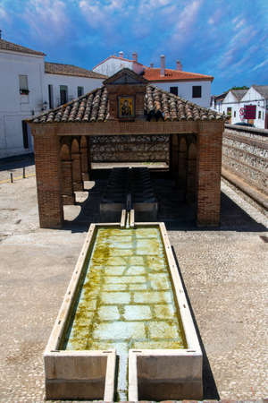 Aracena village in the mountains of the sierra of Huelva in the south of Spain in a summer day