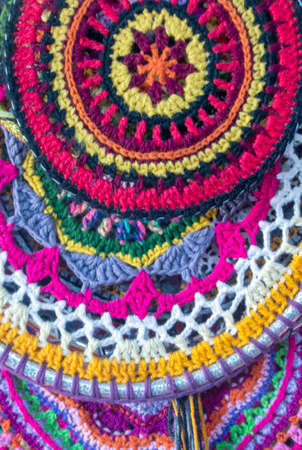 Colorful wool blankets forming a background