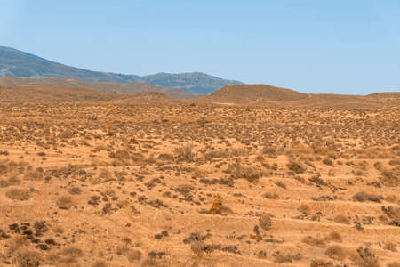 Desert of Tabernas in the south of Spain at sunset