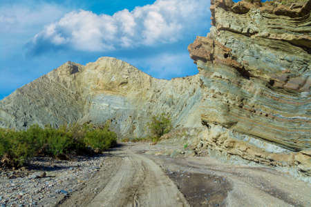 Desert of Tabernas in the south of Spain at sunsetの写真素材