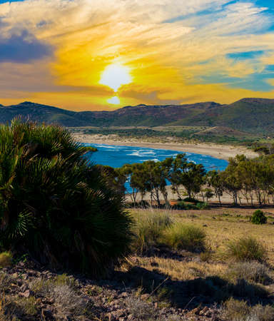 Coast with mountains and nature in the province of Almeria in the south of Spainの写真素材