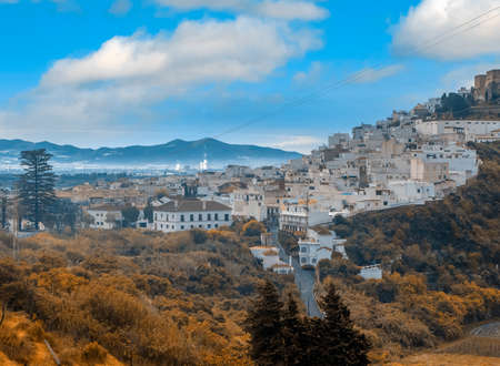 SalobreÃ±a town in Granada in the south of Spain. You can see the white houses in a spring day.の写真素材