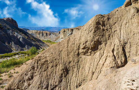 Desert of Tabernas in the south of Spain in a sunny dayの写真素材