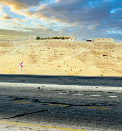 Desert of Shobak in Jordan in a sunny day