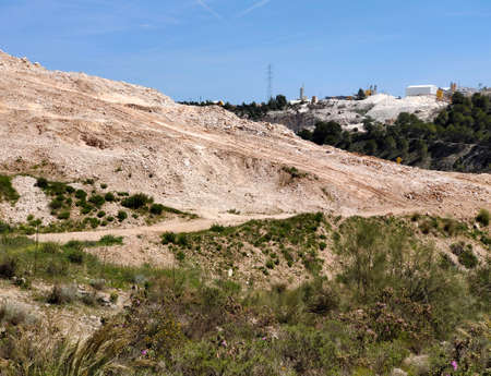Mountains elevated in Malaga province with trees in the topの写真素材