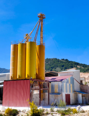 Cement factory in the mountains of Malaga in the south of Spain